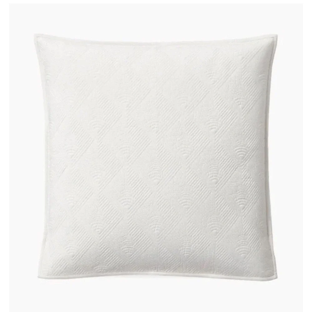 Ralph Lauren Park Row Elysia European Sham Chic Cream Matelasse Cotton 26x26 NEW
